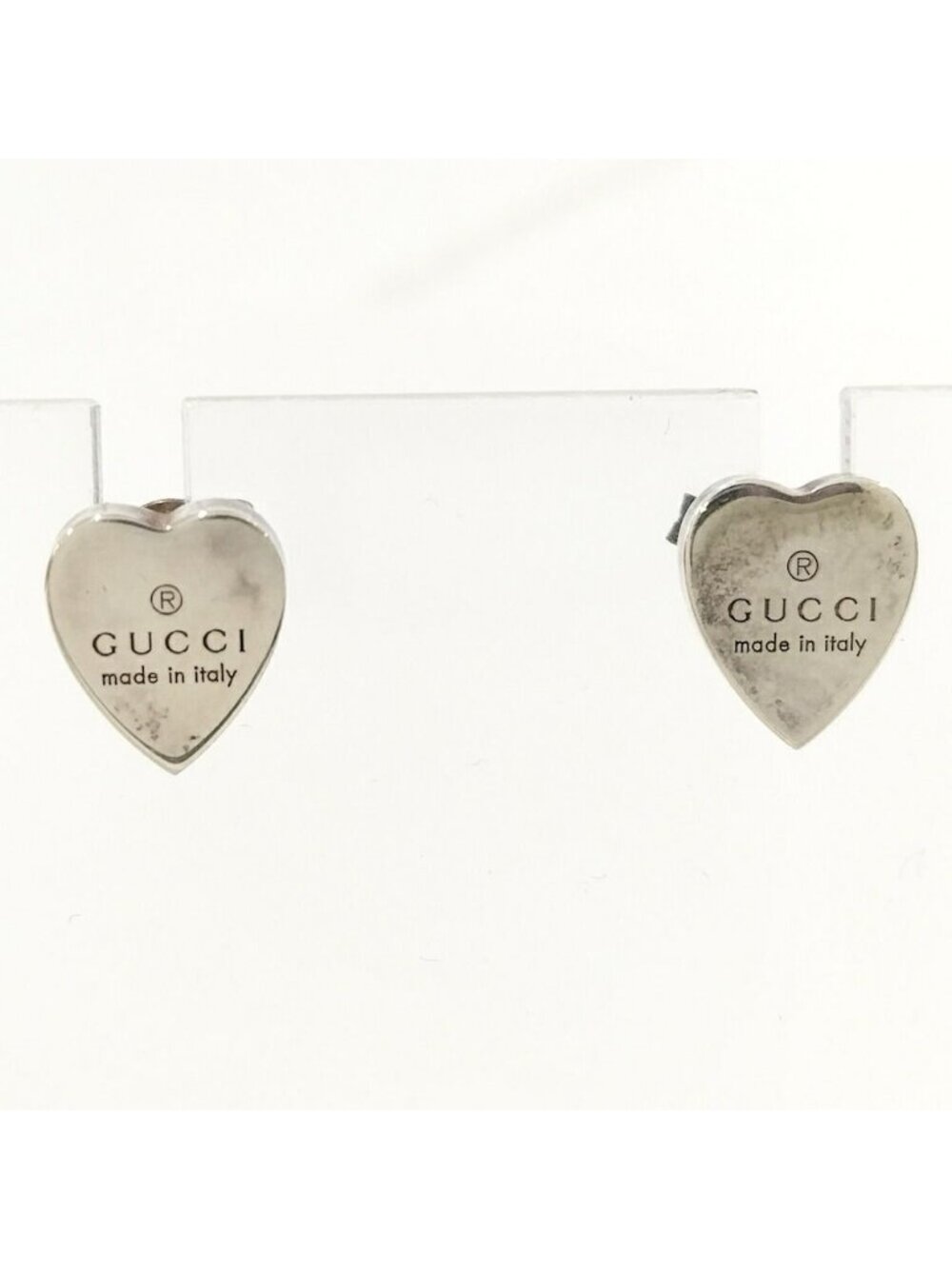 Gucci Heart Motif Earrings Silver